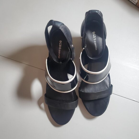 BCBGeneration Black and White Block Heels Sz 8B - Picture 2 of 16